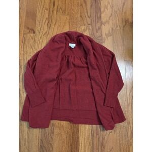 Tweeds Red 100% Italian Merino‎ Wool Cardigan Size M